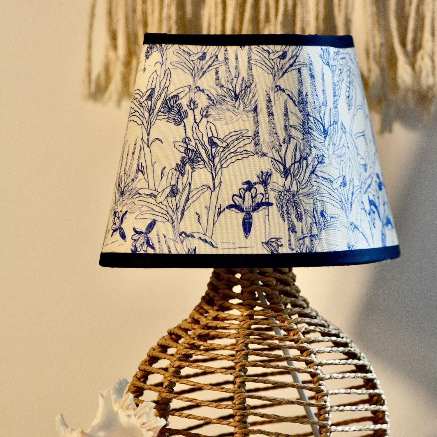 Tropicalia | Porcelain Blue 6" Oblong Candle Clip Lampshade