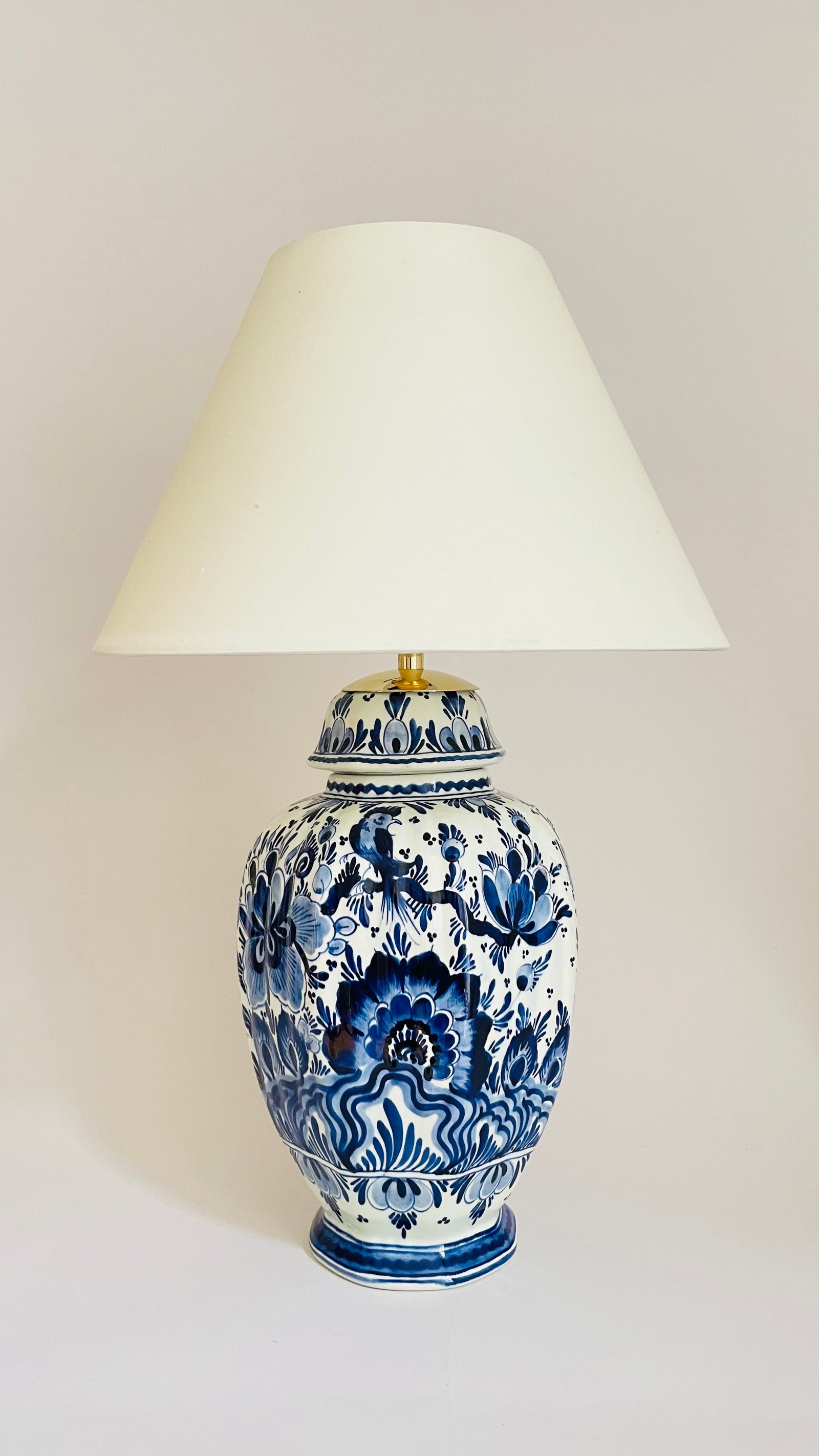 Antique Delft Table Lamp