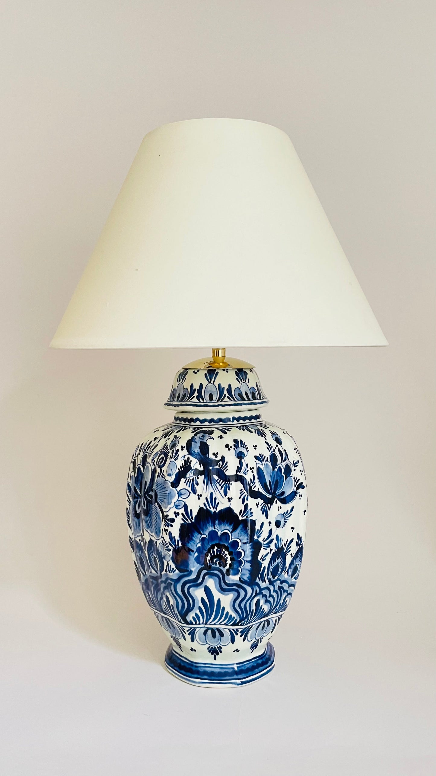 Antique Delft Table Lamp
