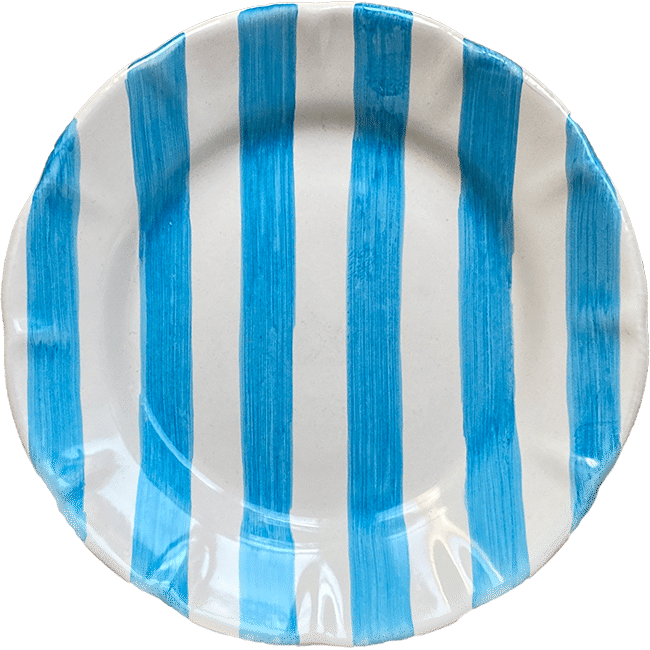 Striped Plate 21 cm – Turquoise