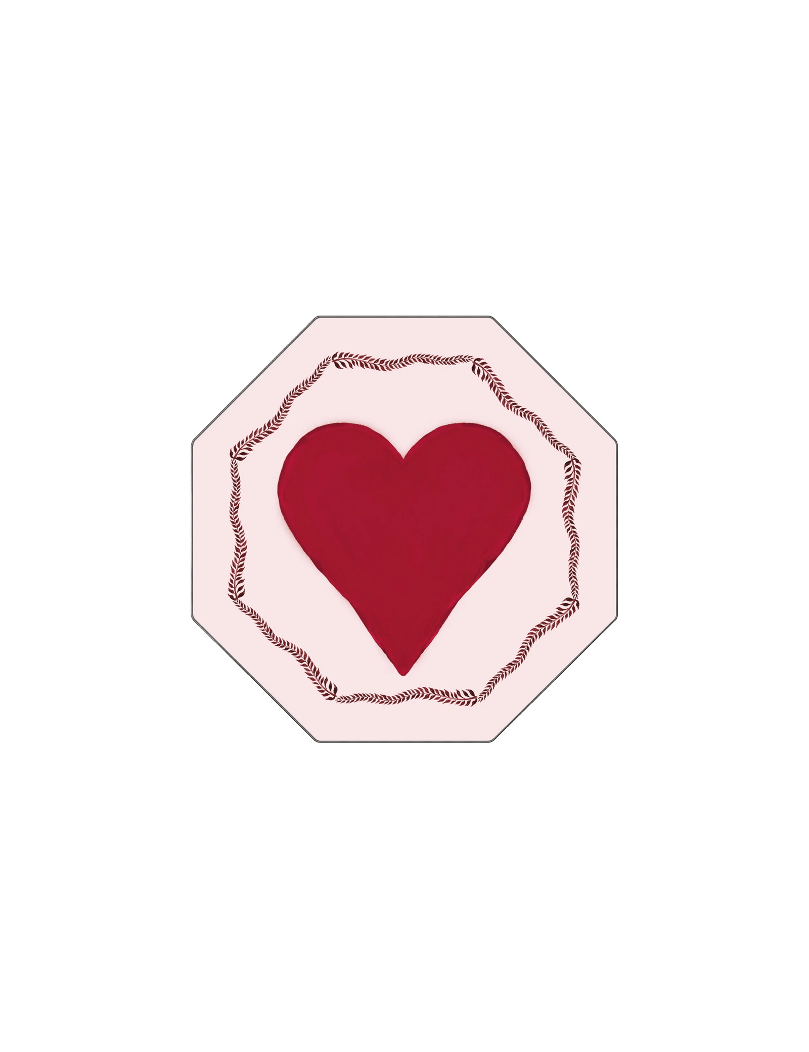 Red Love Heart Hexagon Coaster