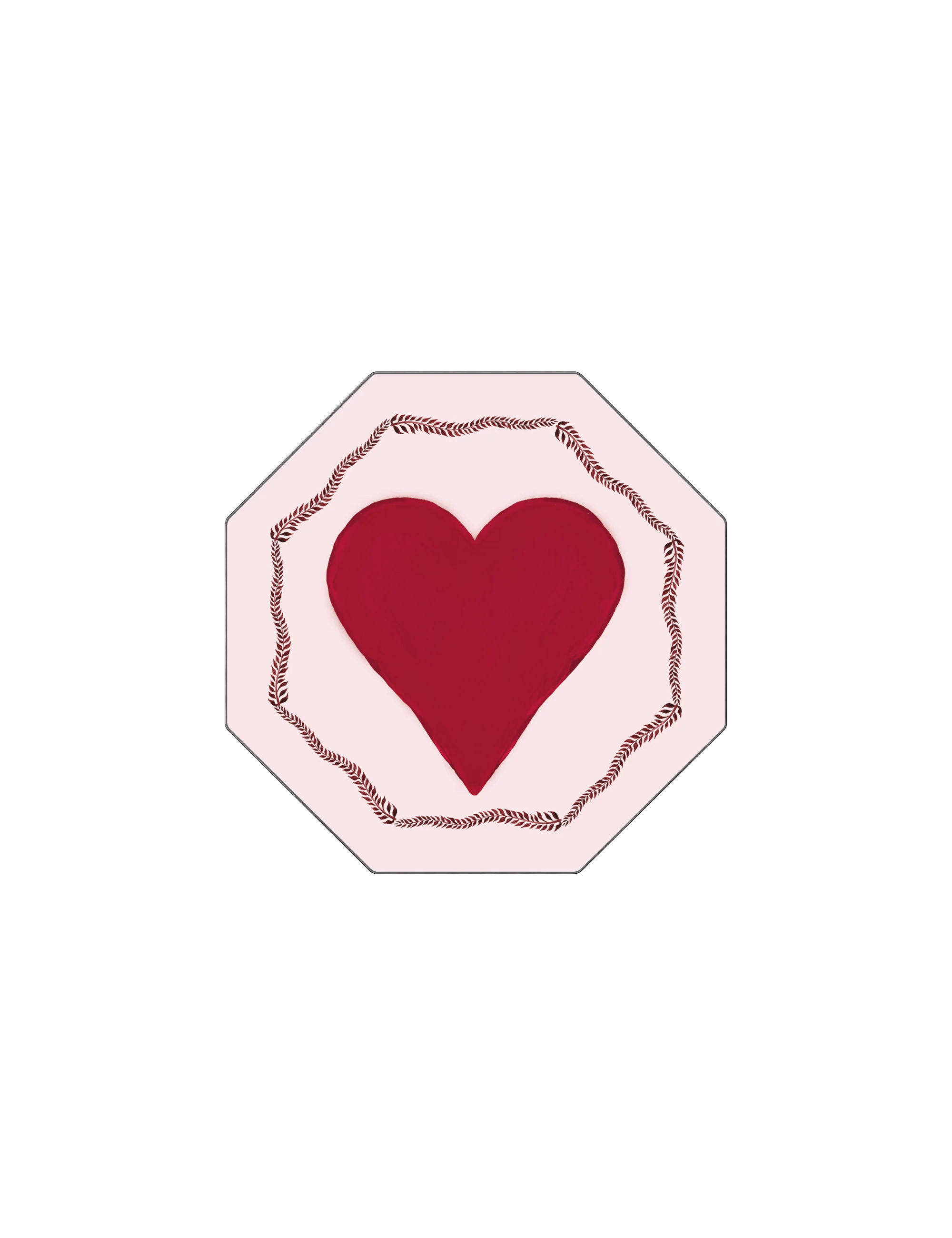 Red Love Heart Hexagon Coaster
