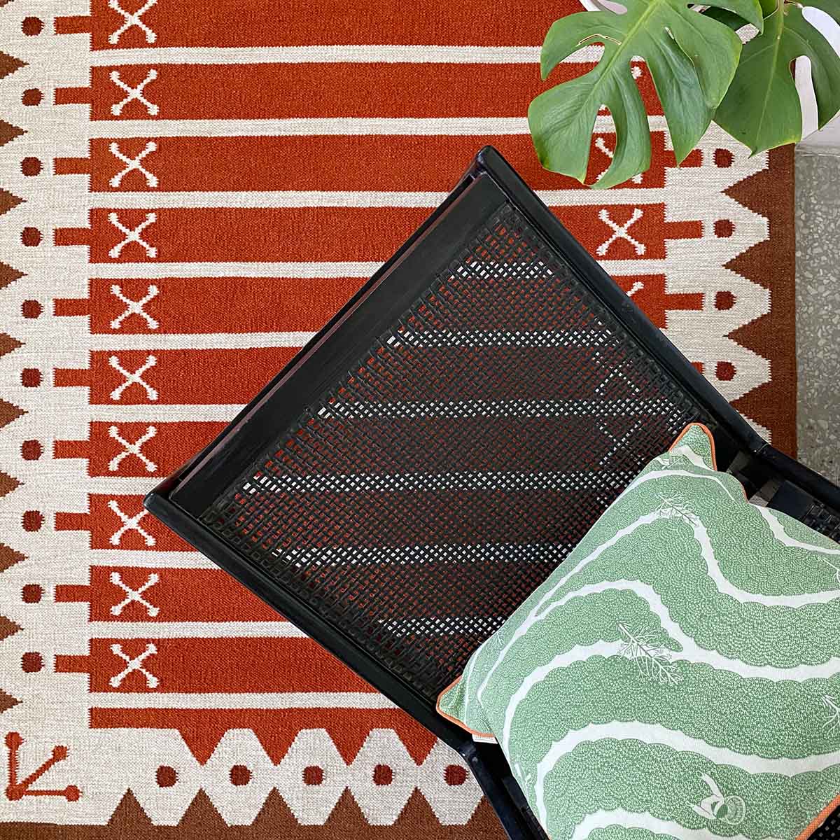 Darjeeling Flatweave Rug - Rust