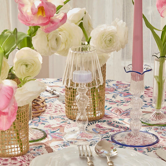 Clear Glass Tea Light Lamps (set of 2)