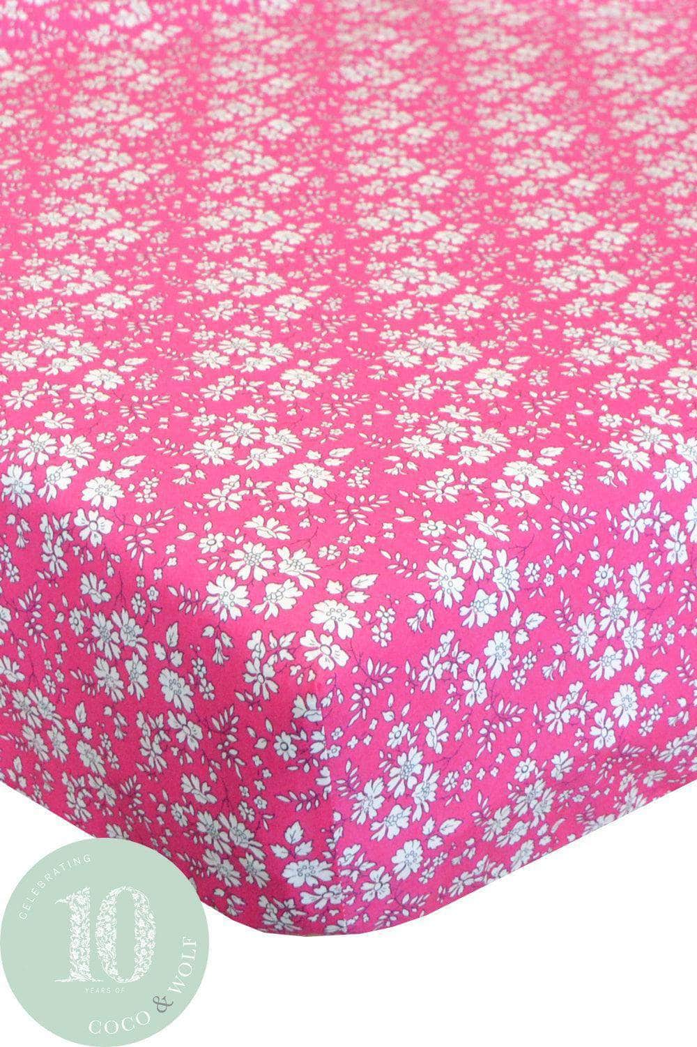 Fitted Sheet Made With Liberty Fabric Capel Fuchsia
