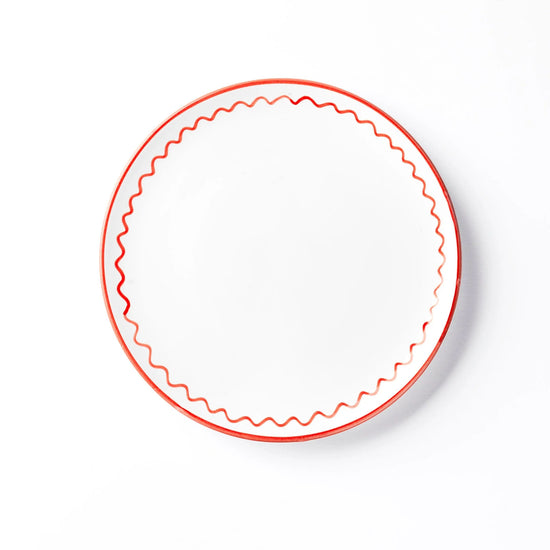 Lunch Plate - Lobster Red Zigzag