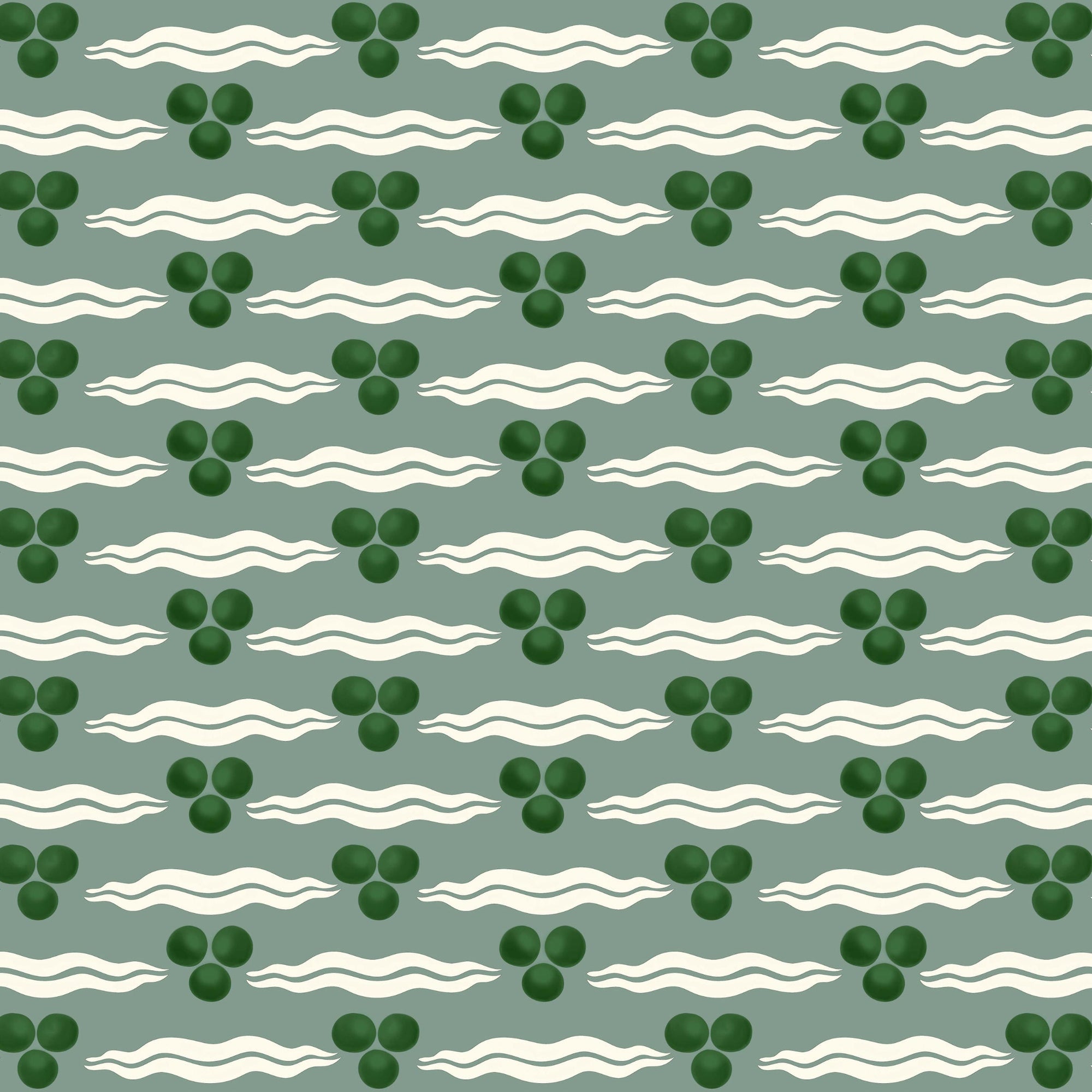 Chintamani Wallpaper - Antique Green