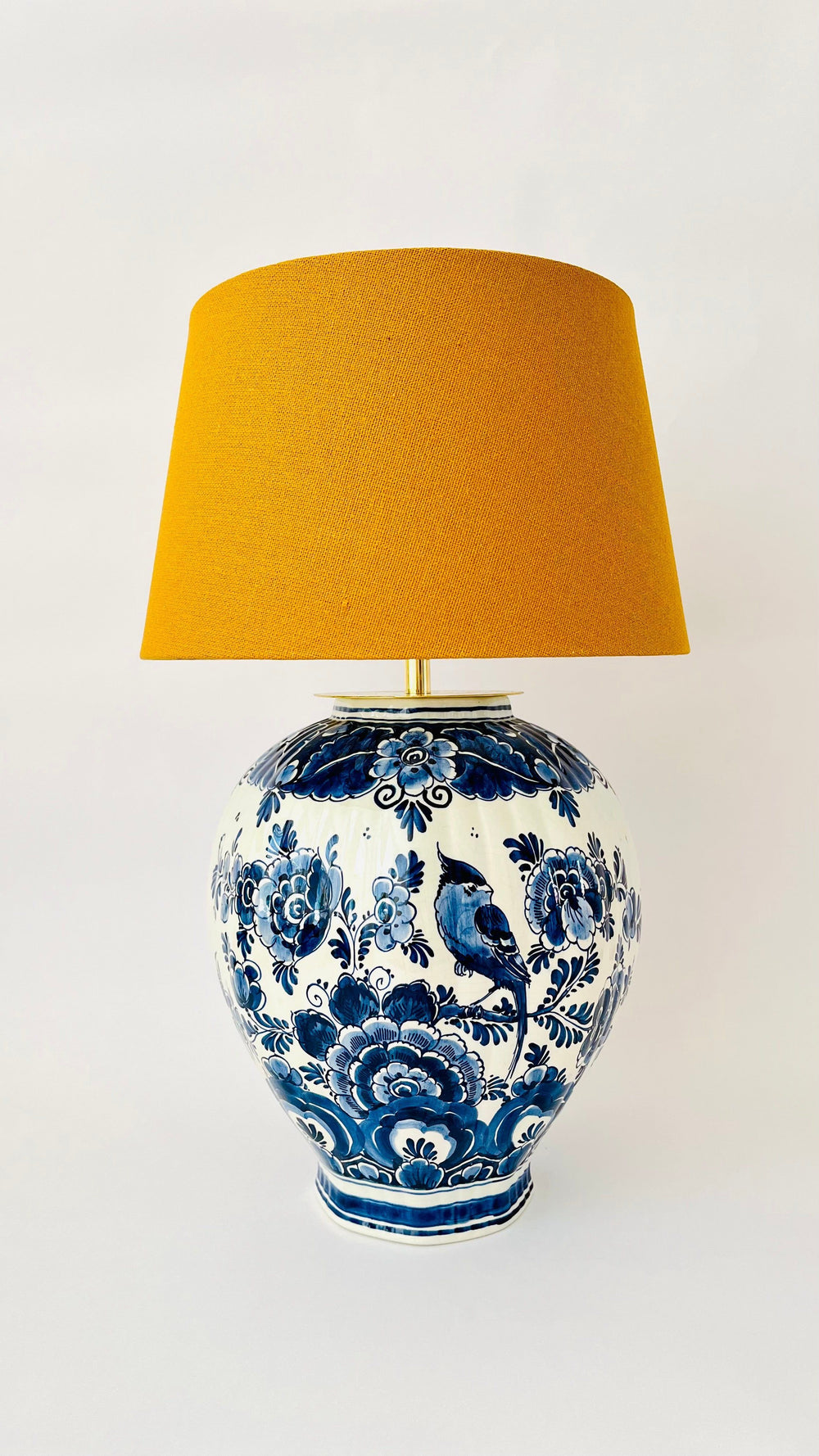 Antique Delft Bird Lamp