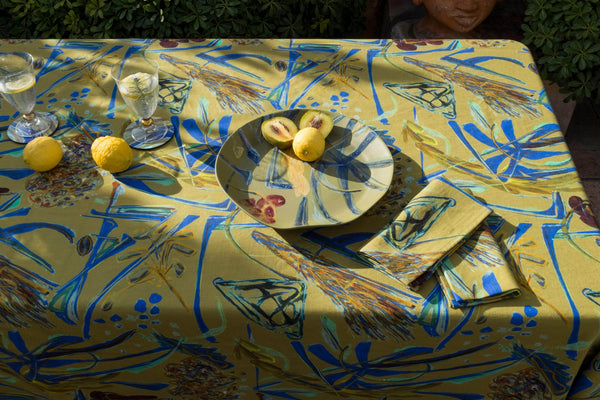 Panarea Square Printed Linen Tablecloth