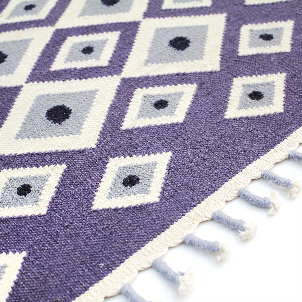 Evil Eye Flatweave Rug - Lavender