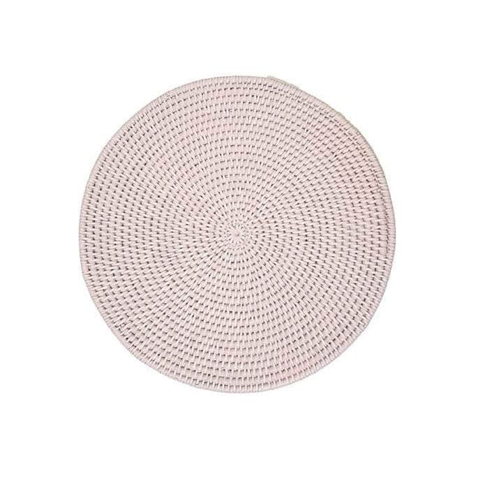 Round & Round Rattan Placemat - Pink