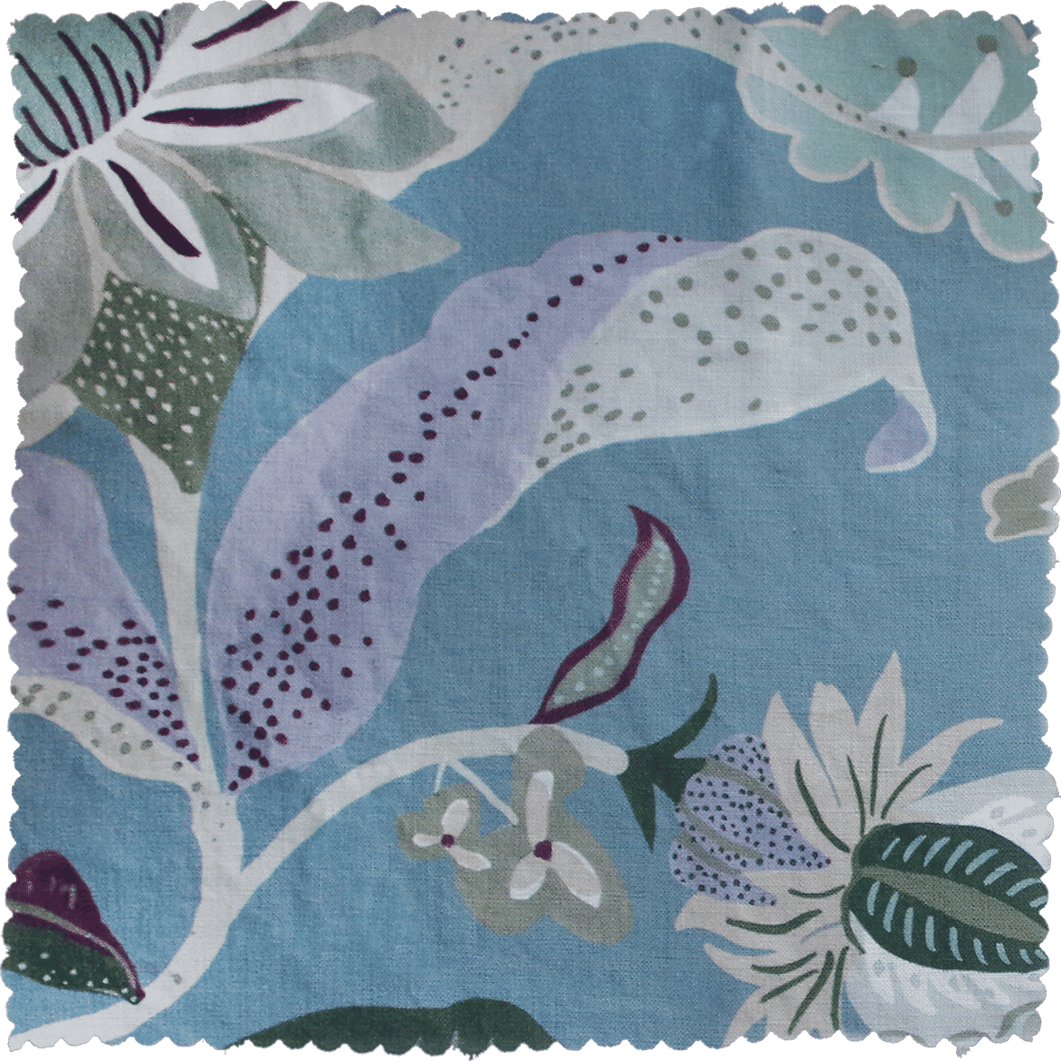 Printed Walled Garden Fabric - Blue
