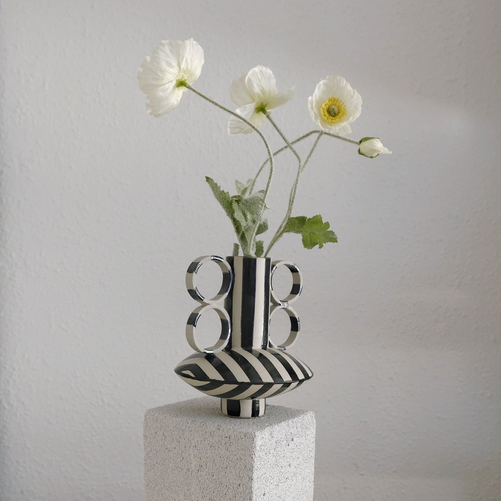 Zebrino - Porcelain Vase - Black and White