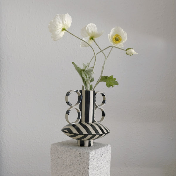 Zebrino - Porcelain Vase - Black and White