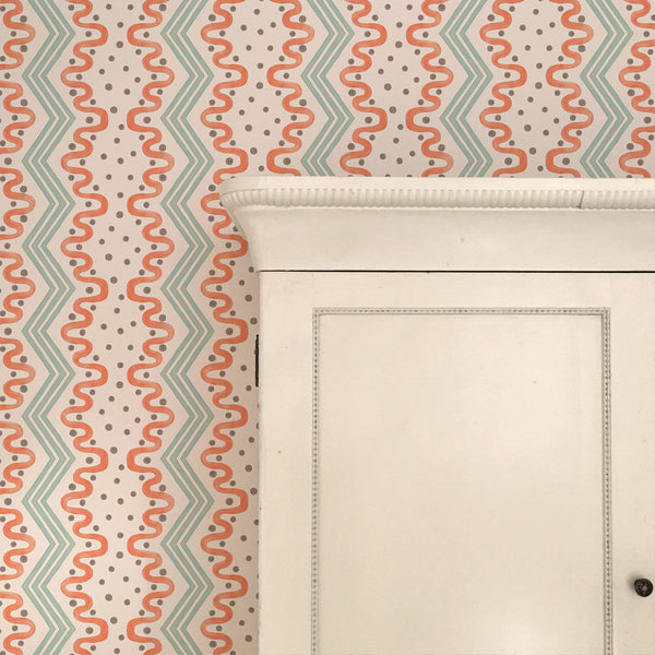 Madame Ziggle Wallpaper - Blue and Orange