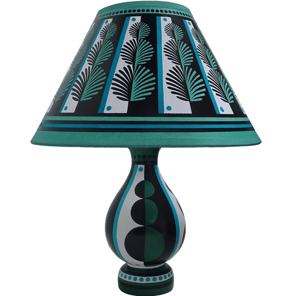 Topiary Hand Painted 10" Lampshade in Green Blue