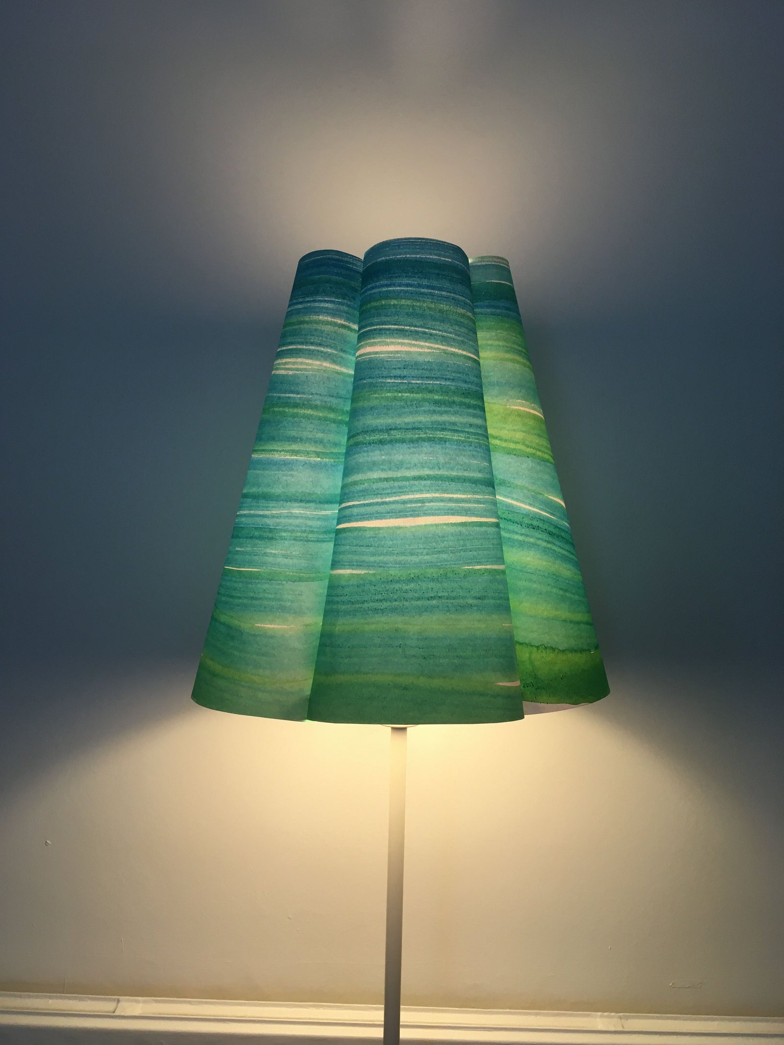 Conical Blue Paper Lampshade