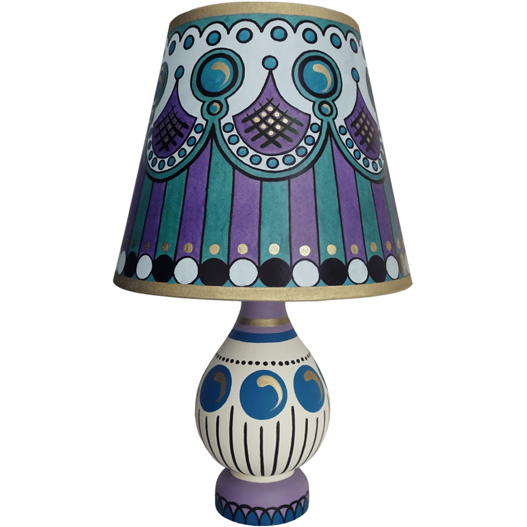 Marquee Hand Painted Lampshade in Mauve Gold