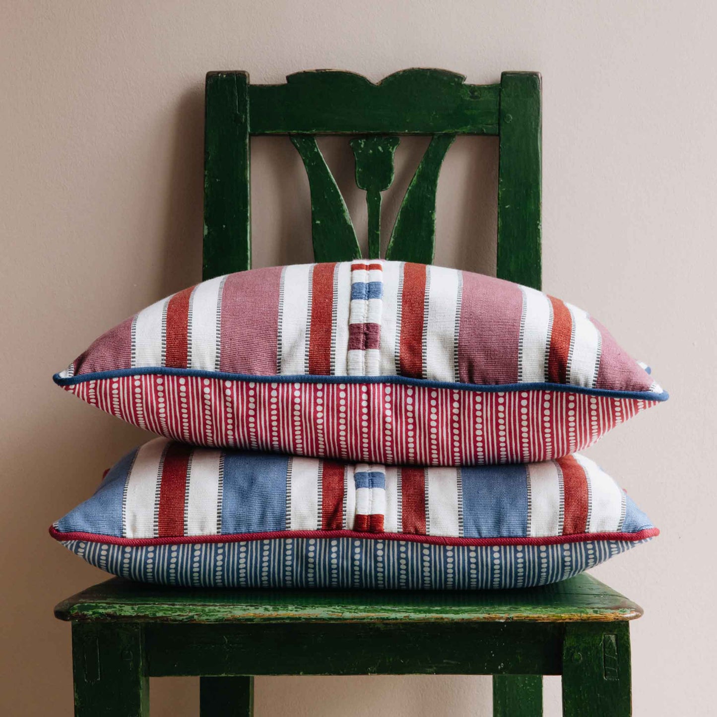 Raya Red Blue Oblong Cushion
