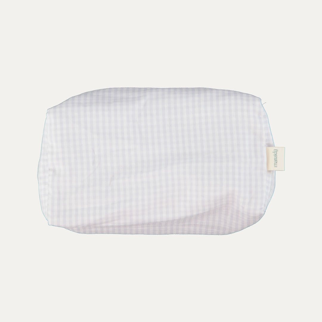 Blue Vichy-Check Cotton Toiletry Bag