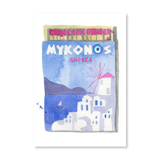 Mykonos Matchbook Print