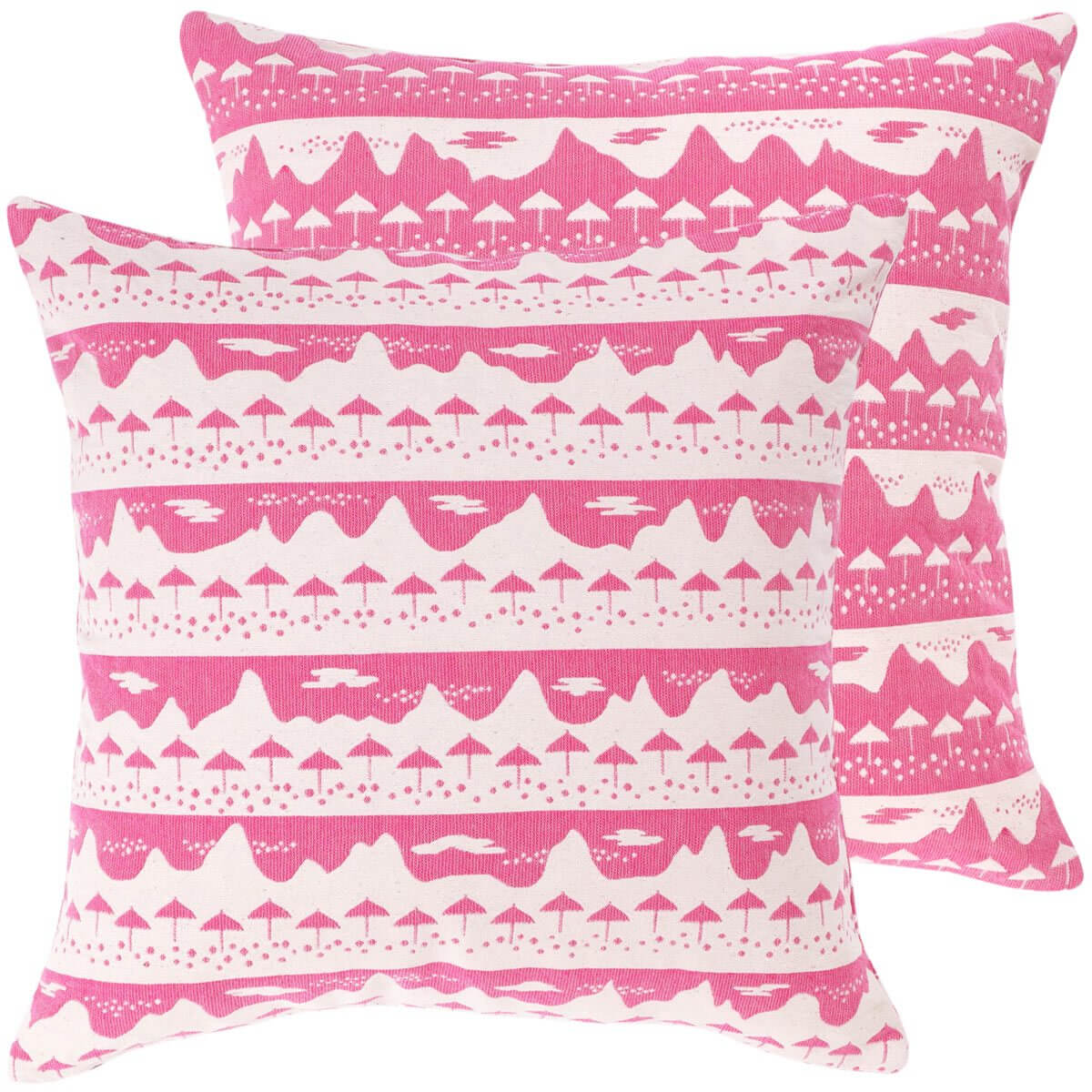 Pink Belle Mare Woven Cushion Cover