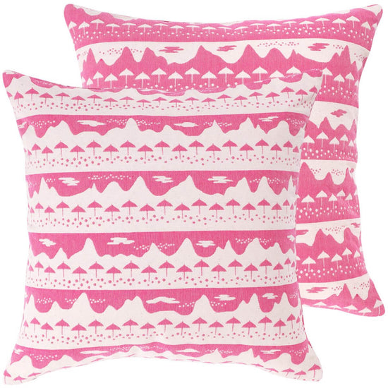 Pink Belle Mare Woven Cushion Cover