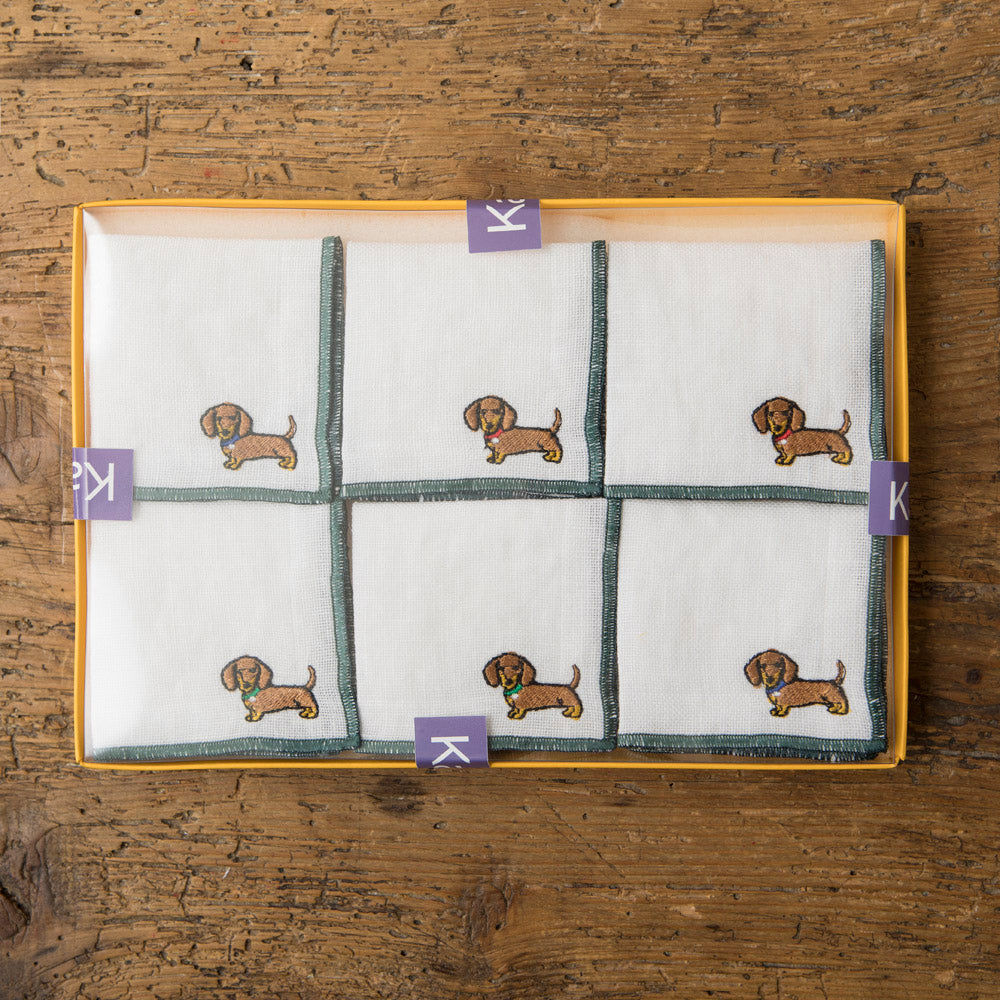 Linen Cocktail Napkins – Dachshund