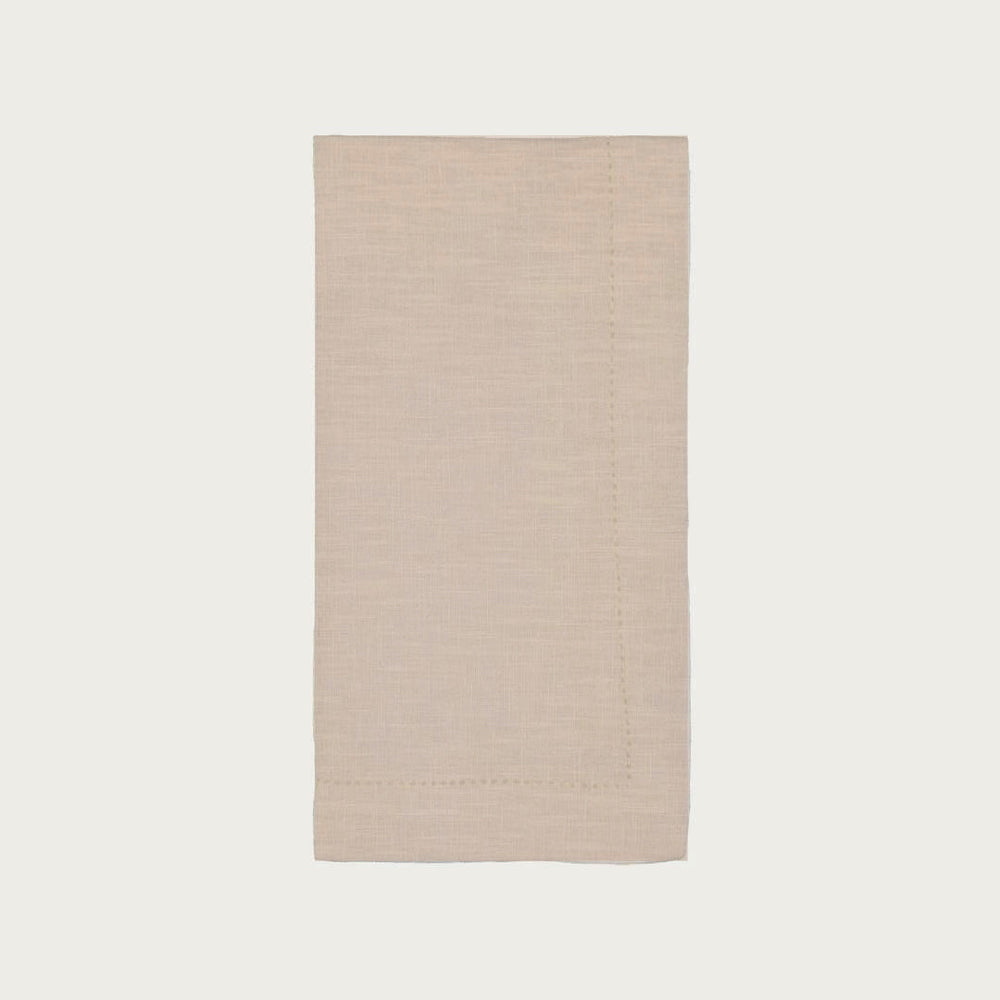 Beige Linen Napkin with Open Stitch