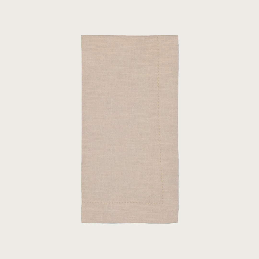 Beige Linen Napkin with Open Stitch
