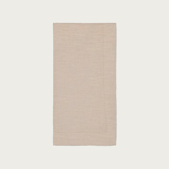Beige Linen Napkin with Open Stitch