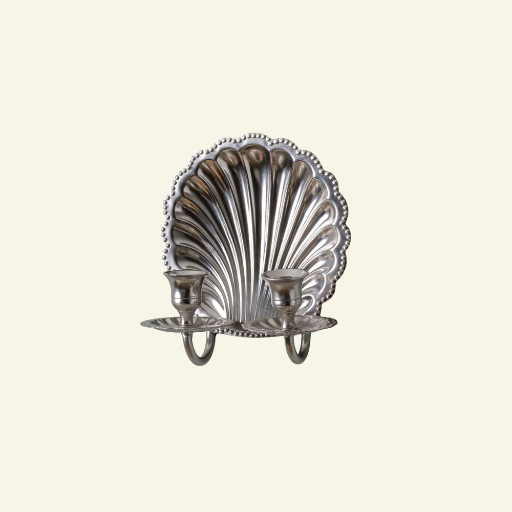 Shell Wall Sconce Double, Polished Chrome