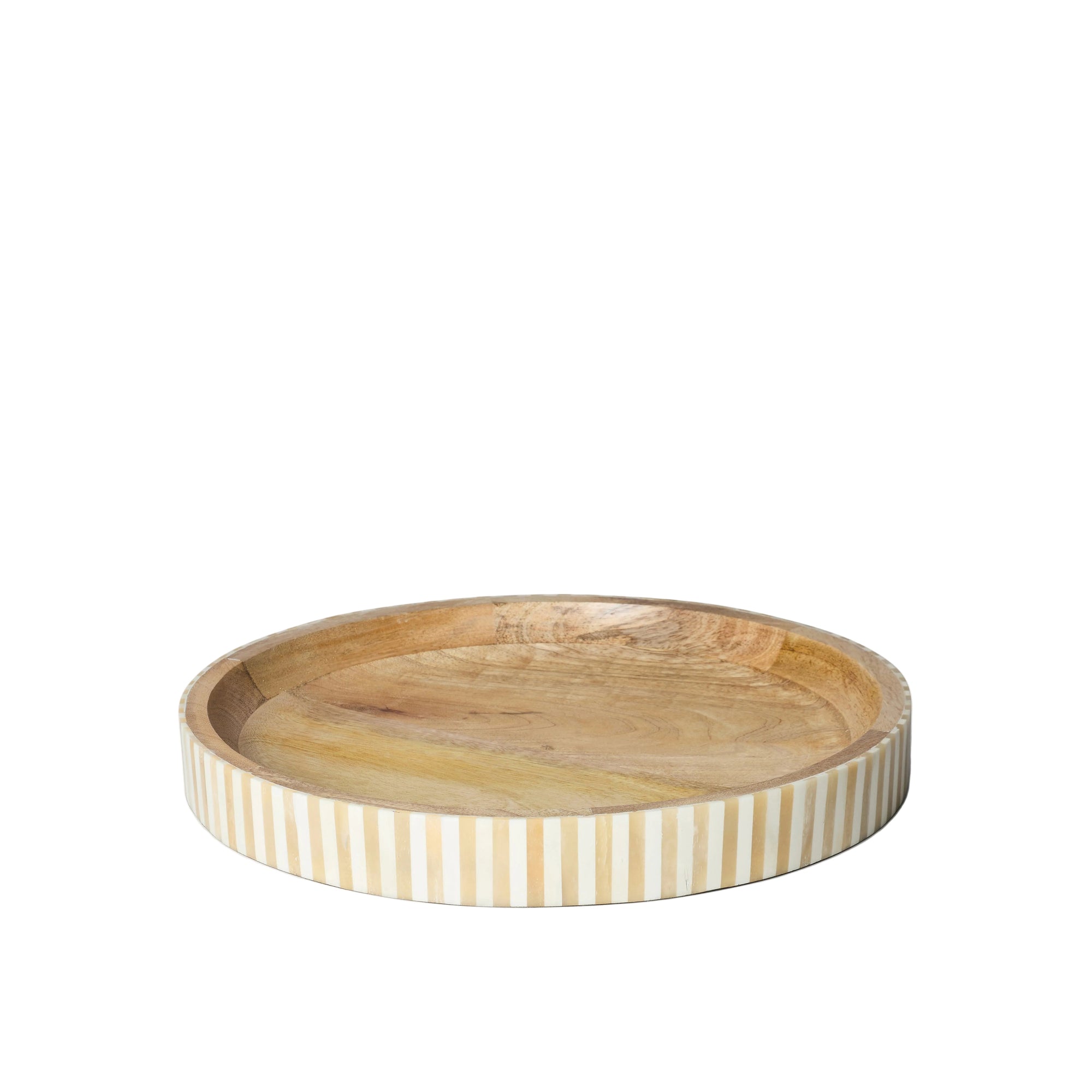 Round Inlay Tray | Beige | Striped