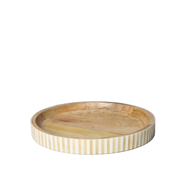 Round Inlay Tray | Beige | Striped