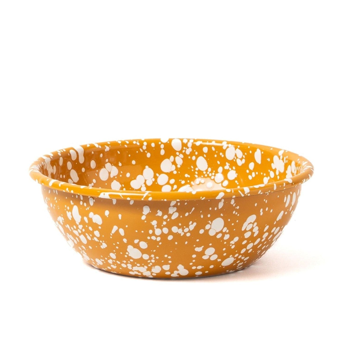 Splatter Enamel Salad Bowl - Yellow / Cream