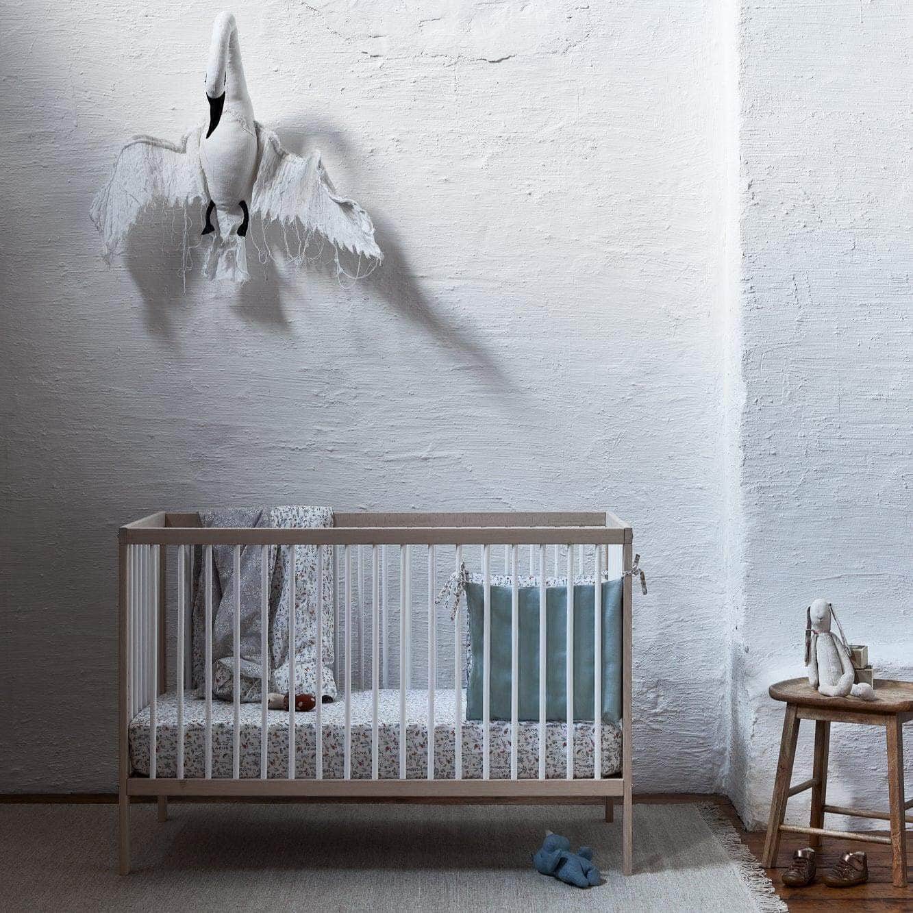 Fitted Sheet Made With Liberty Fabric Theo Blue