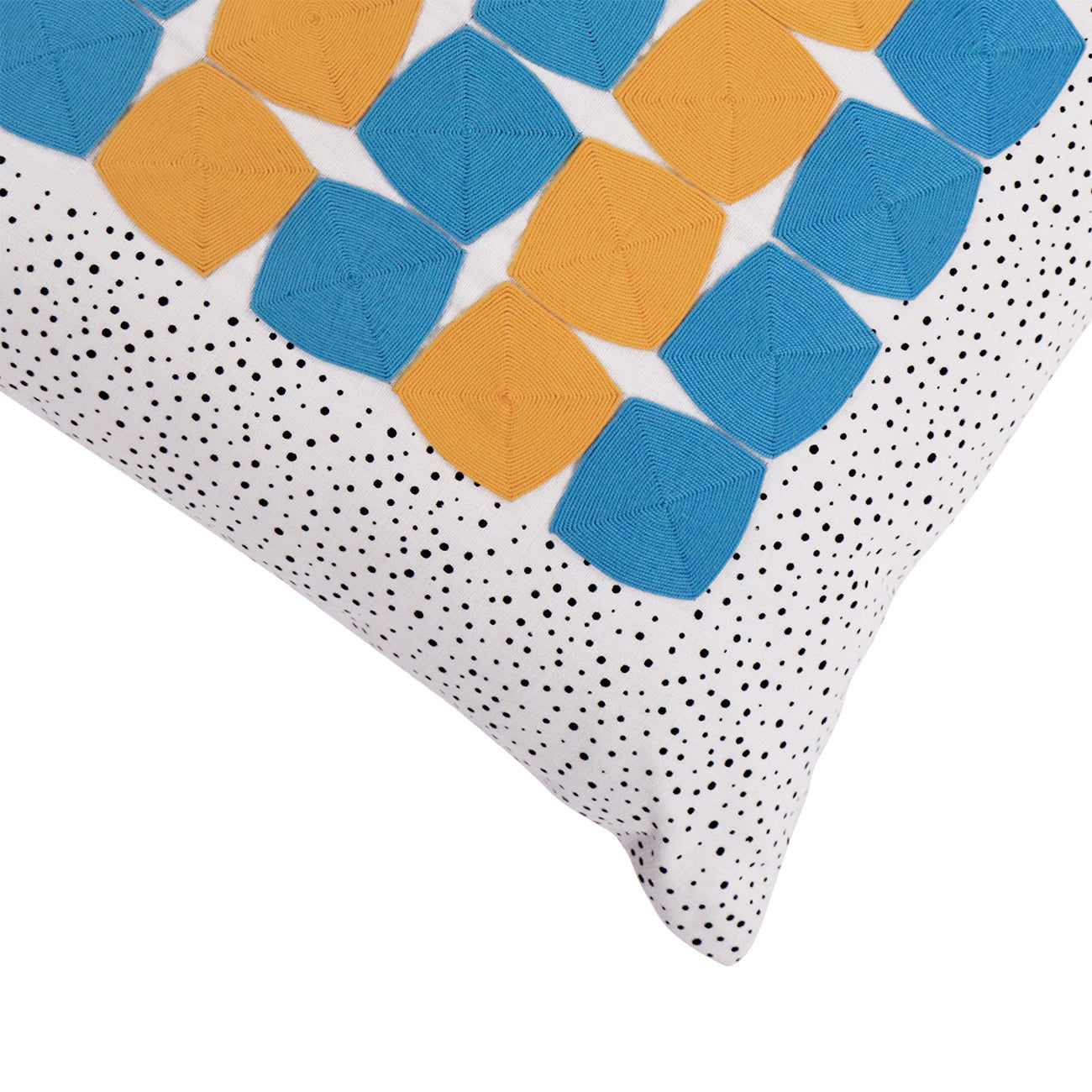 Cubes Cushion Cover - Blue & Yellow