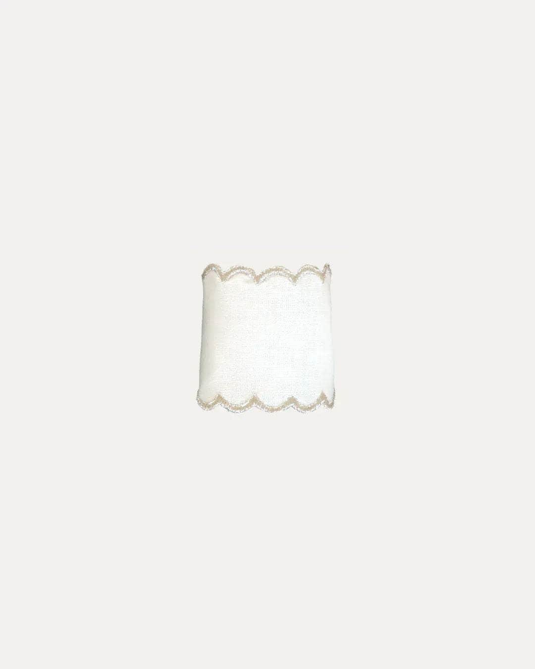 Personalised White and Gold Linen Napkin Ring