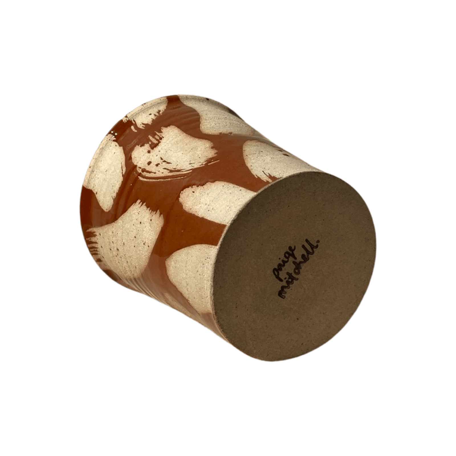 Brush Stroke Pot Brown