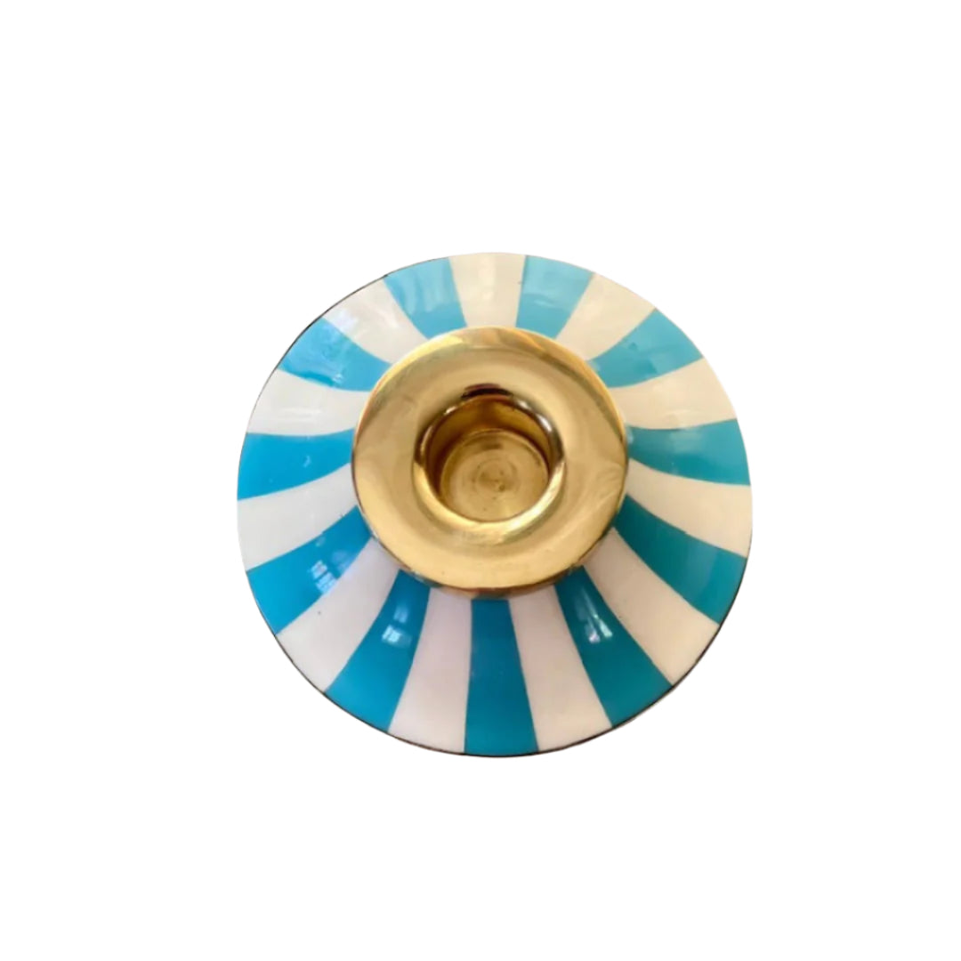 Circus Candleholder | Sky Blue | Striped
