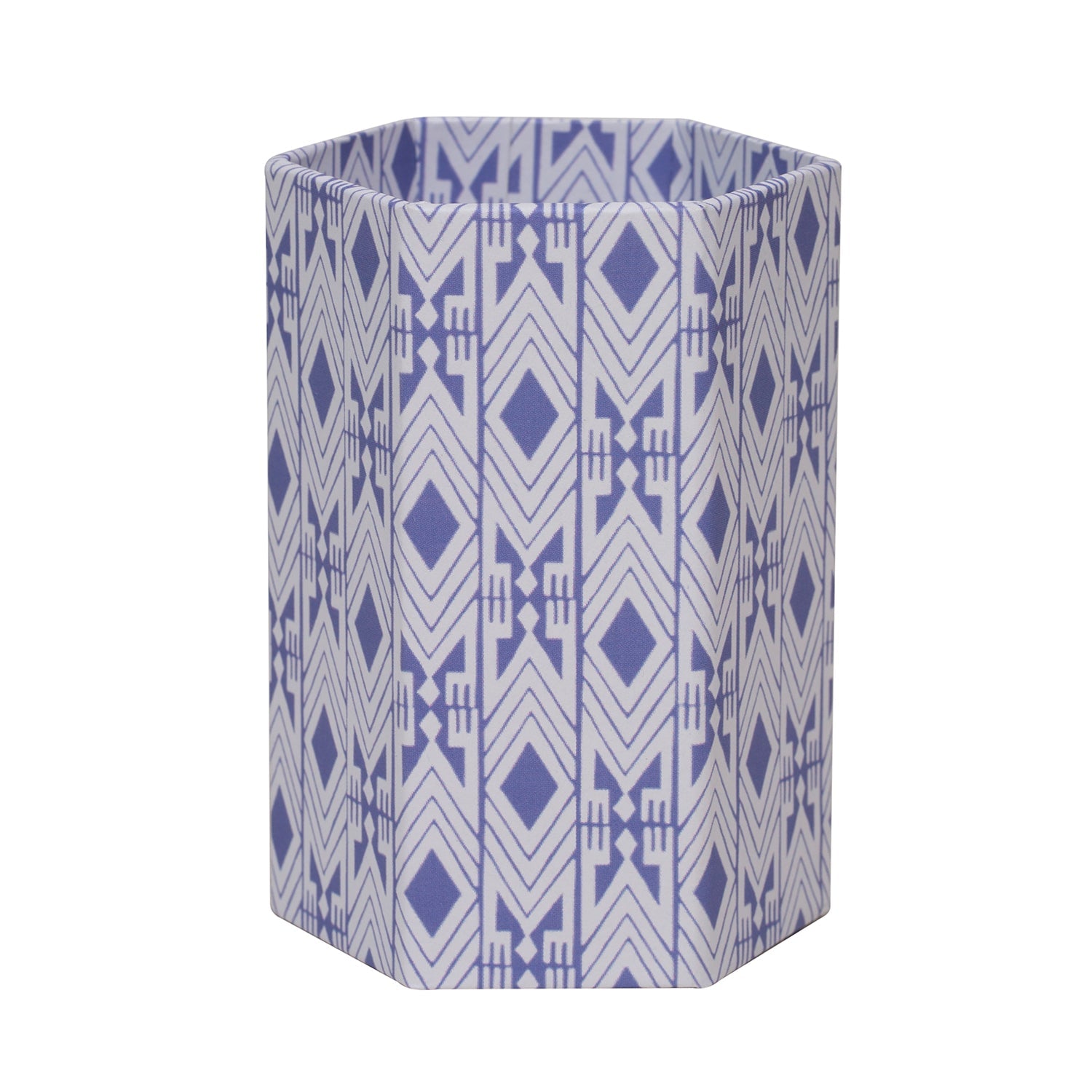 Tijan Violette Blue Hexagonal Brush Pot