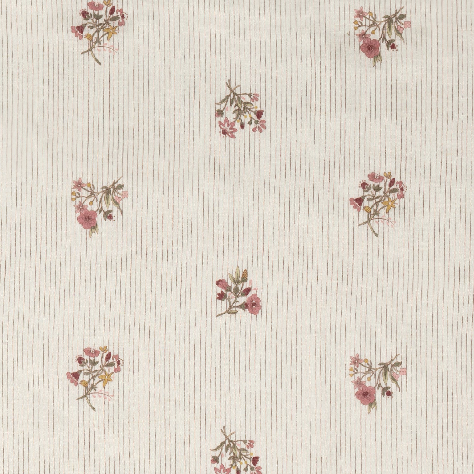 Scarlet Flax & Field Posy Pinstripe Printed Tablecloth