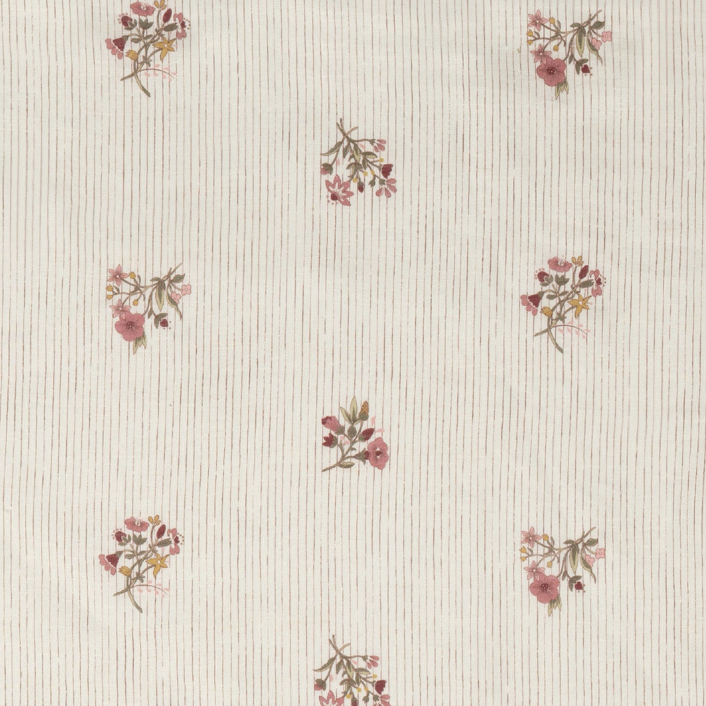 Scarlet Flax & Field Posy Pinstripe Printed Tablecloth