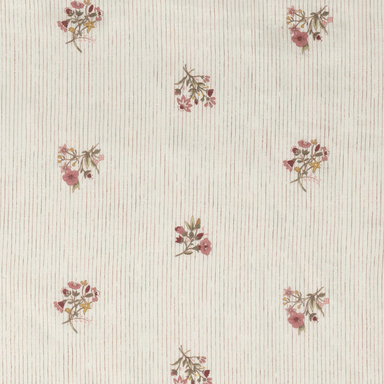 Scarlet Flax & Field Posy Pinstripe Printed Tablecloth