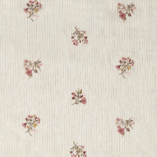 Scarlet Flax & Field Posy Pinstripe Printed Tablecloth