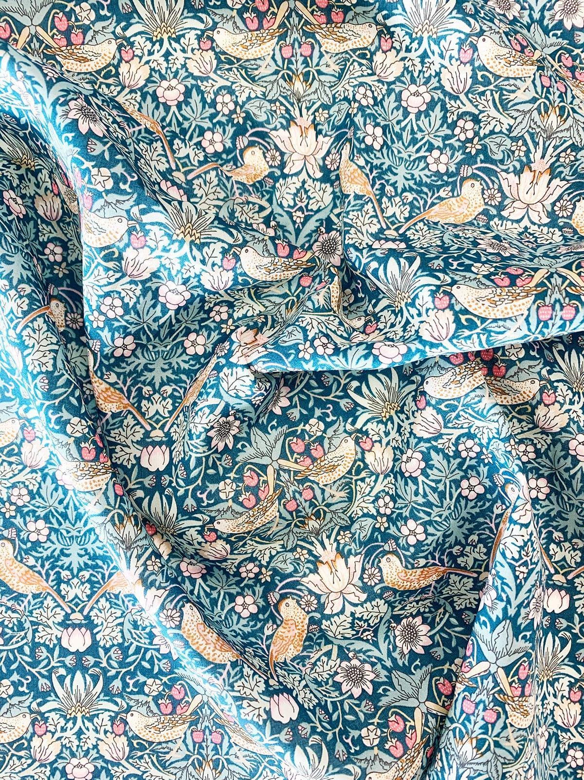 Reversible Heirloom Quilt Made With Liberty Fabric Strawberry Thief & Capel Mustard