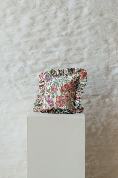 Square English Cutting Garden Medley Frill Cushion