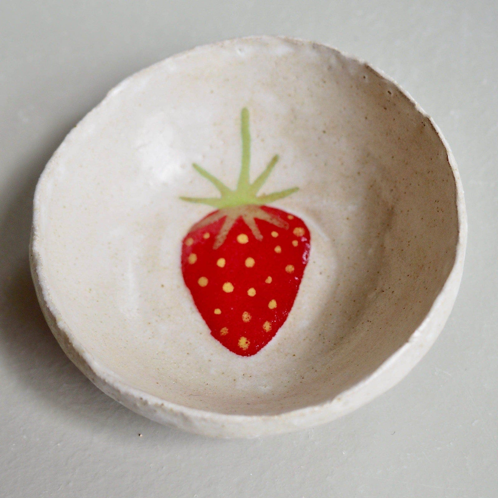 Handmade Mini Strawberry Ceramic Condiment Bowls
