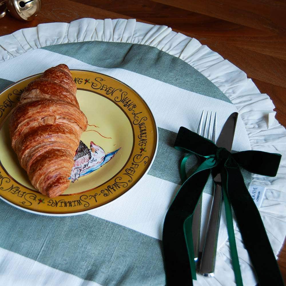 Round Ruffled Placemat - Sage