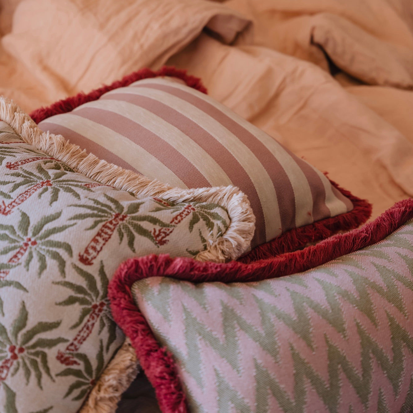 Cushion Rosita Olive & Rose